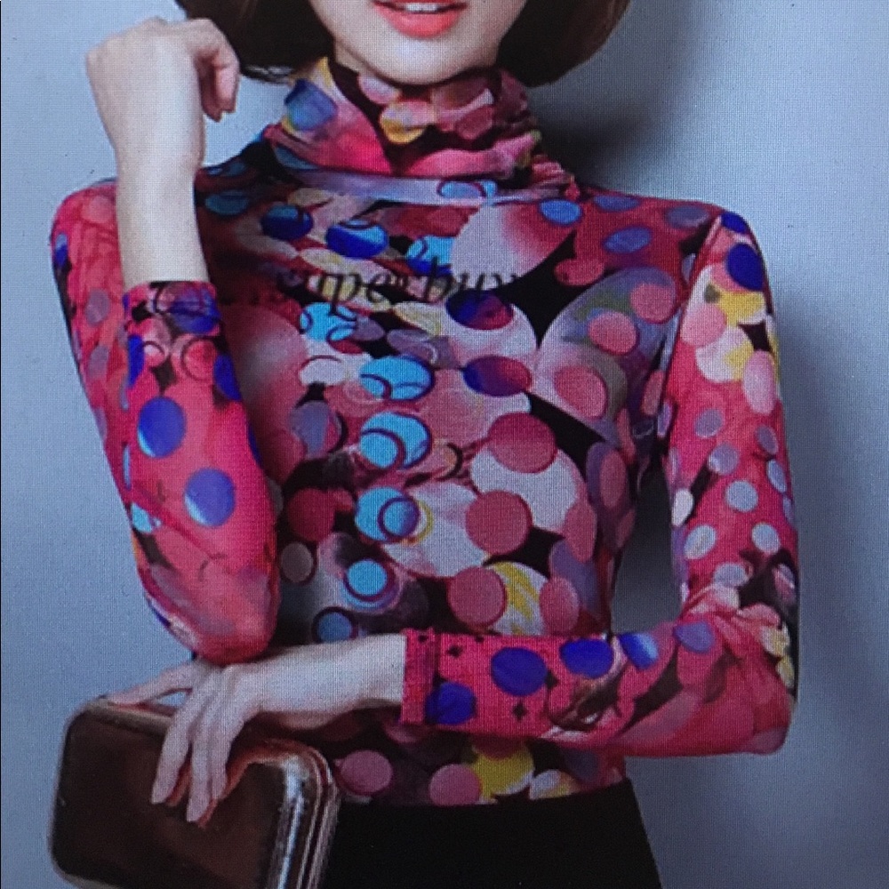 Designer Turtleneck with chic graphic dotted print